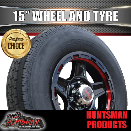 15" Trailer Caravan 6 Stud Raider Mag Wheel & 195R15C Tyre. 195 15-2 - Image 4