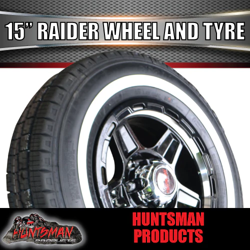 15" Trailer Caravan 6 Stud Raider Mag Rim & 205/75R15C Whitewall Tyre. 205 75 15 - Image 5