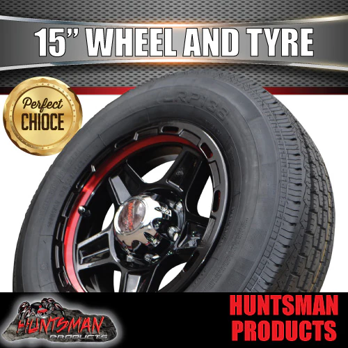 15" Trailer Caravan 6 Stud Raider Mag & 225/70R15C Tyre. 225 70 15 - Image 3