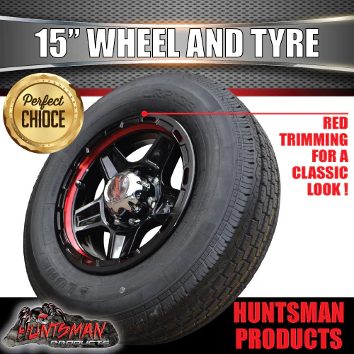 15" Trailer Caravan 6 Stud Raider Mag & 225/70R15C Tyre. 225 70 15 - Image 5