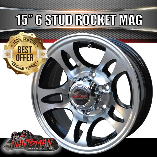 15" 6 Stud Rocket Caravan Trailer Alloy Wheel Rim & 195R15C LT Roadcruza RA1100 All Terrain Tyre 195 15 - Image 5