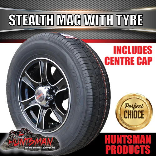 15" Trailer Caravan 6 Stud Stealth Alloy Mag Rim & 225/70R15C Tyre. 225 70 15 - Image 6