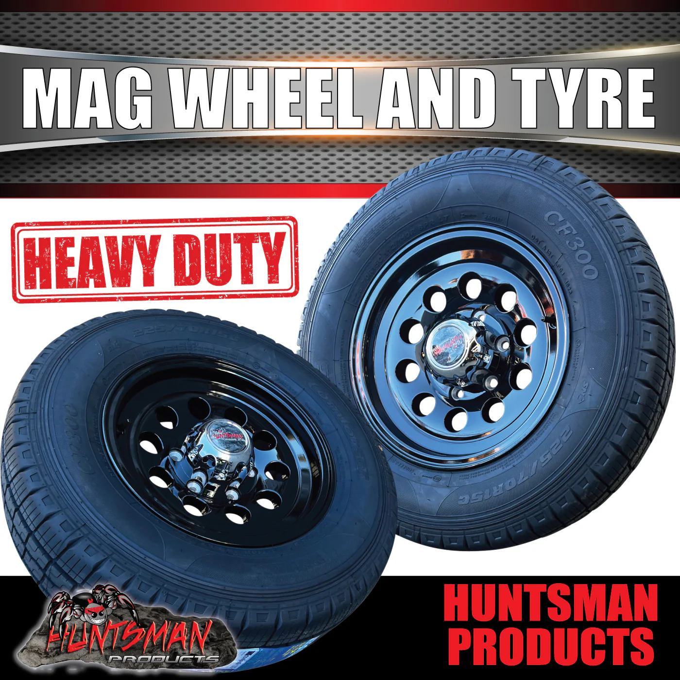 15" 6 Stud Trailer Caravan Baby Mongrel Alloy Mag Wheel Rim & 195R15C Tyre - Image 5