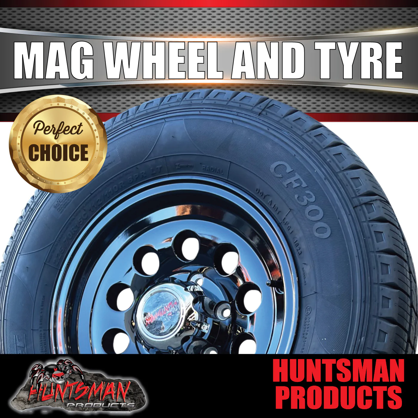 15" 6 Stud Trailer Caravan Baby Mongrel Alloy Mag Wheel Rim & 195R15C Tyre - Image 6