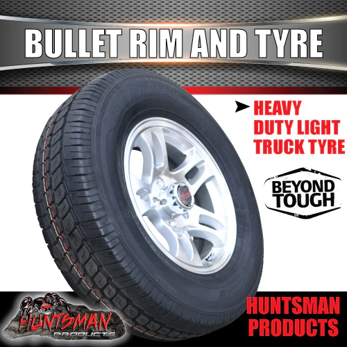 15" Trailer Caravan Ford Pattern Bullet Alloy Rim & 225/70R15C Tyre. 225 70 15 - Image 6