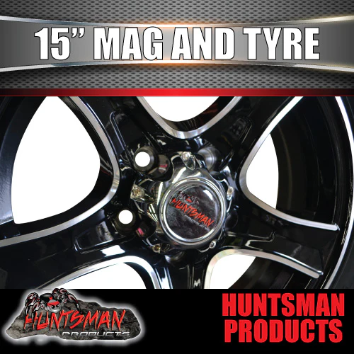 15" Trailer Caravan Ford Pattern Stealth Alloy Wheel Rim & 225/70R15C Tyre. 225 70 15 - Image 2