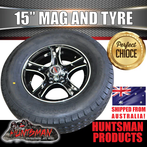 15" Trailer Caravan Ford Pattern Stealth Alloy Wheel Rim & 225/70R15C Tyre. 225 70 15 - Image 3