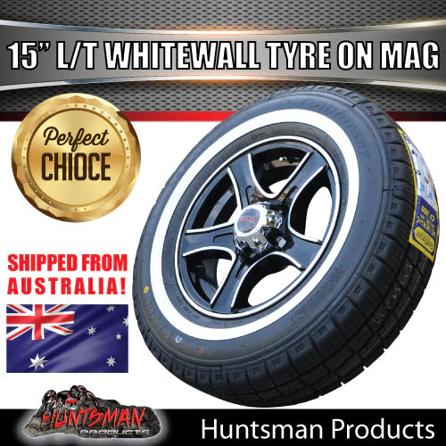 15" Trailer Caravan Ford Pattern Stealth Mag & 205/70R15C comforser Whitewall Tyre. 205 70 15 - Image 5
