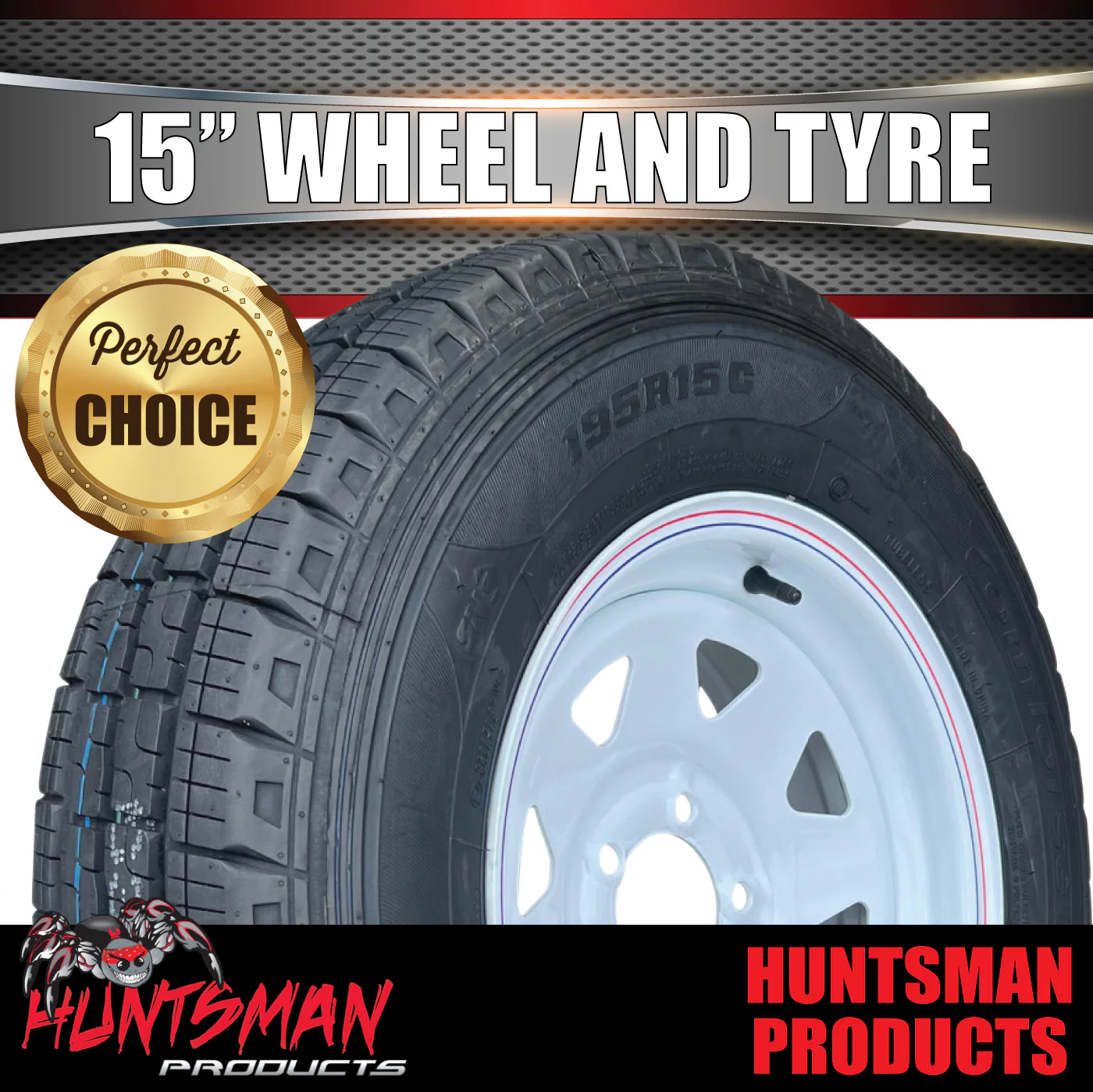 15" White sunraysia steel wheel suit Ford & 195R15C Comforser CF300 tyre caravan camper trailer 195 15 - Image 2