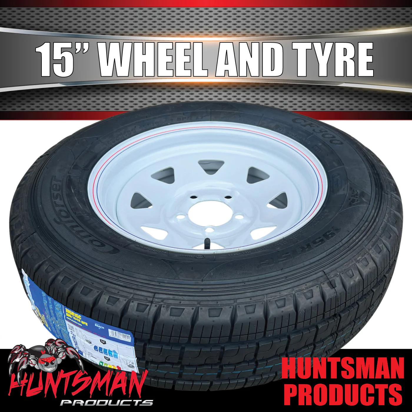 15" White sunraysia steel wheel suit Ford & 195R15C Comforser CF300 tyre caravan camper trailer 195 15 - Image 4