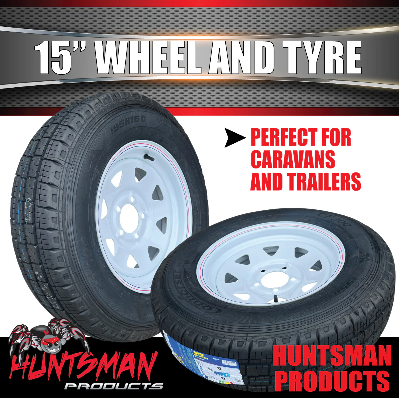15" White sunraysia steel wheel suit Ford & 195R15C Comforser CF300 tyre caravan camper trailer 195 15 - Image 6