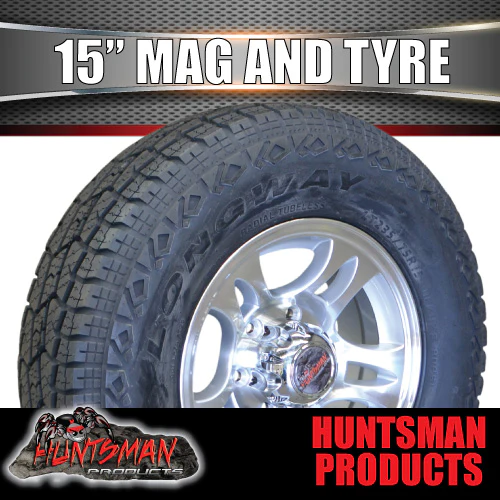 15" Trailer Caravan 6 Stud Bullet Alloy Wheel & 31X10.5R15 LT All Terrain Tyre. 31 10.5 15 - Image 3