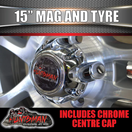 15" Trailer Caravan 6 Stud Bullet Alloy Wheel & 31X10.5R15 LT All Terrain Tyre. 31 10.5 15 - Image 4