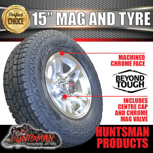 15" Trailer Caravan 6 Stud Bullet Alloy Wheel & 31X10.5R15 LT All Terrain Tyre. 31 10.5 15 - Image 5