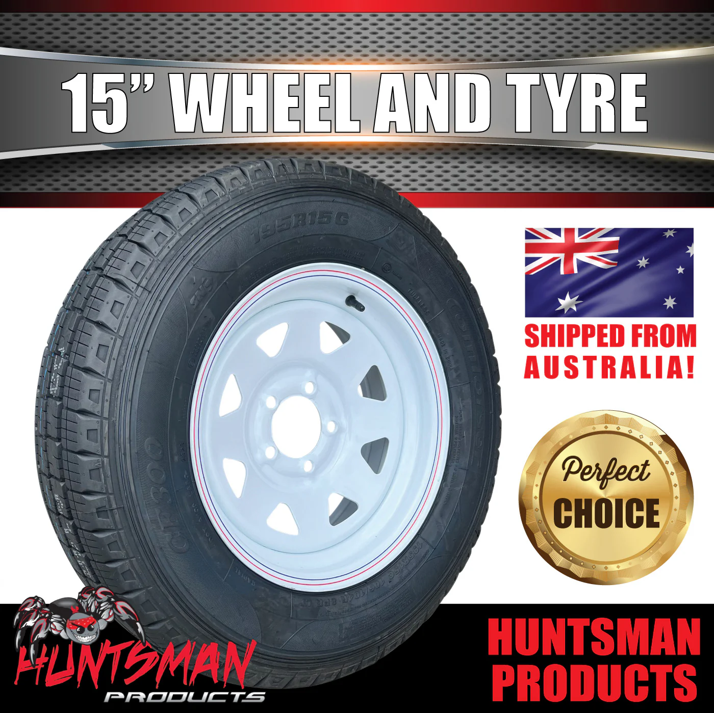 15x6 Caravan Trailer White Ford Pattern Steel Wheel Rim & 225/70R15C Tyre - Image 3