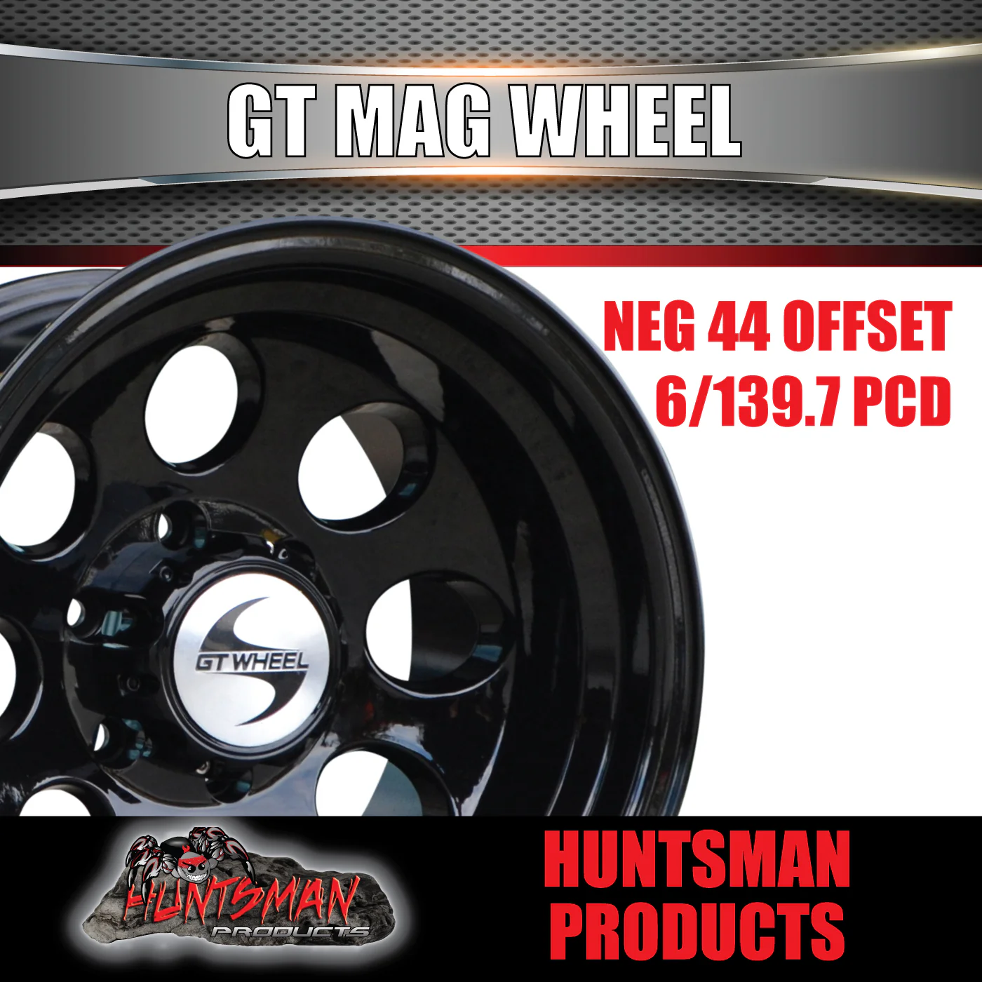 15X10 -44 Black GT Alloy Mag Wheel Rim 4x4 4WD 6/139.7 PCD. Fits Patrol Landcruiser - Image 5