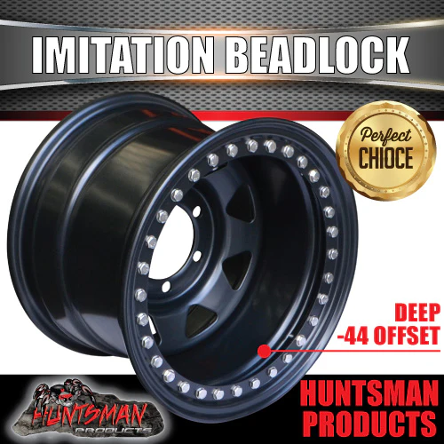 15X10 6/139.7 PCD -44 Offset Steel Imitation Beadlock Rim Stainless Bolt 8 spoke. Fits Landcruiser, Patrol etc - Image 4