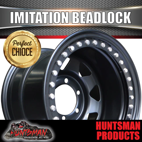 15X10 6/139.7 PCD -44 Offset Steel Imitation Beadlock Rim Stainless Bolt 8 spoke. Fits Landcruiser, Patrol etc - Image 5