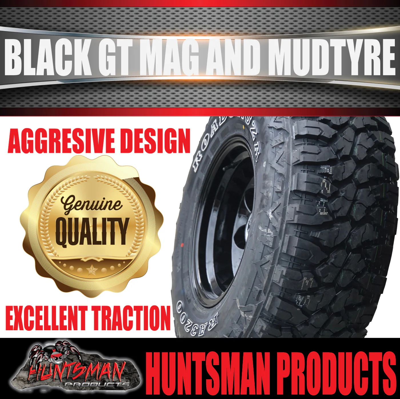 15X10 GT Alloy Mag Wheel 6/139.7 PCD & 35x12.5R15 Roadcruza RA3200 35" Mud Tyre - Image 3