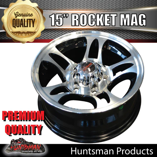 15x5 Trailer Caravan Rocket Alloy Mag Wheel: suits Ford pattern - Image 2