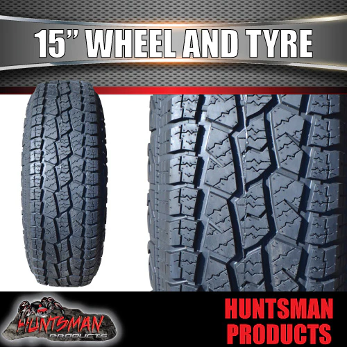 15X7 6 Stud Black Caravan Trailer Sunraysia Wheel Rim & 235/75R15 L/T 10ply Tyre - Image 4