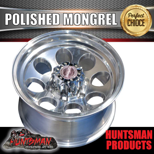 15X8 -22 Mongrel Alloy Rim 6/139.7 pcd. Polished finish. Fits Patrol, Landcruiser, Hilux, Triton, Rodeo ETC - Image 6