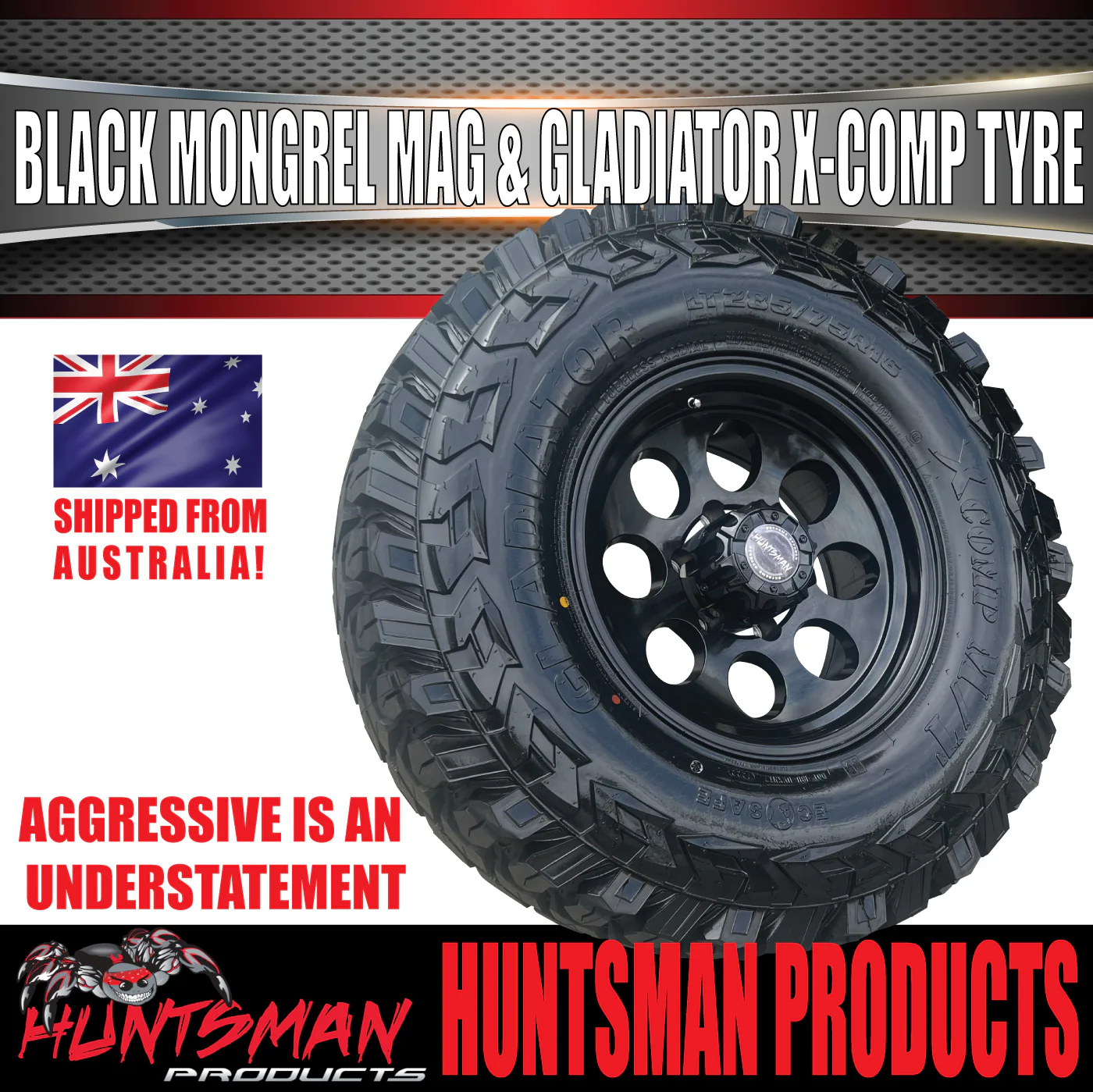 15x8 Black Mongrel Mag Wheel 6/139.7 PCD & 31X10.5R15 Gladiator X Comp Mud Tyre 31 10.5 15 - Image 4