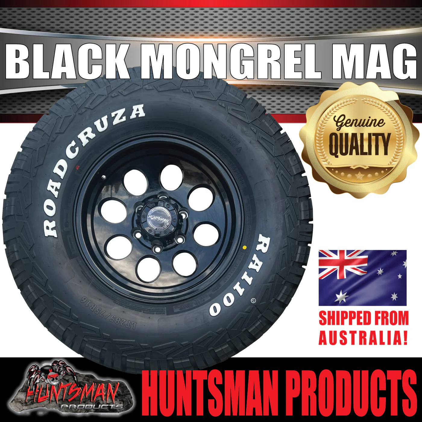 15x8 Black Mongrel Mag Wheel 6/139.7 PCD & 31X10.5R15 Roadcruza A/T Tyre 31 10.5 15 - Image 6