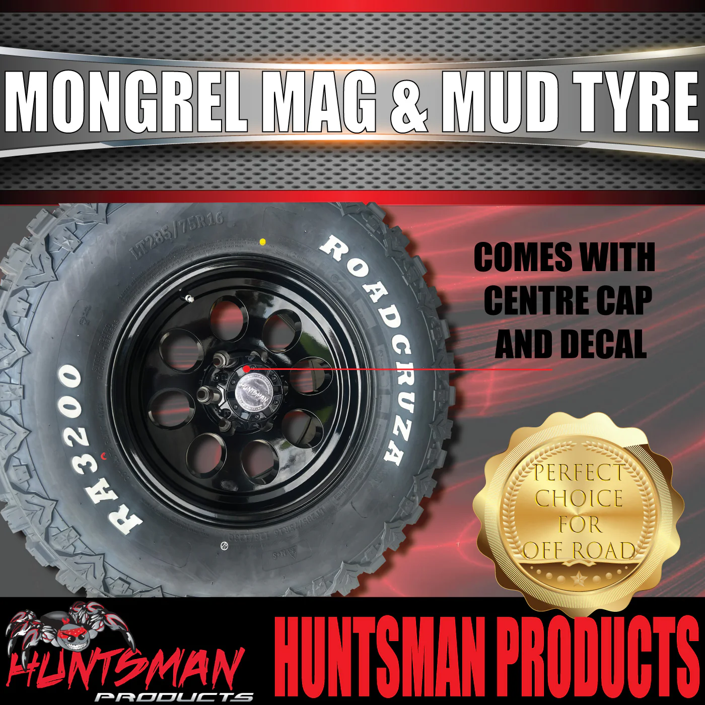 15x8 Black Mongrel Mag Wheel 6/139.7 PCD & 33X12.5R15 Roadcruza Mud Tyre 33 12.5 15 - Image 5