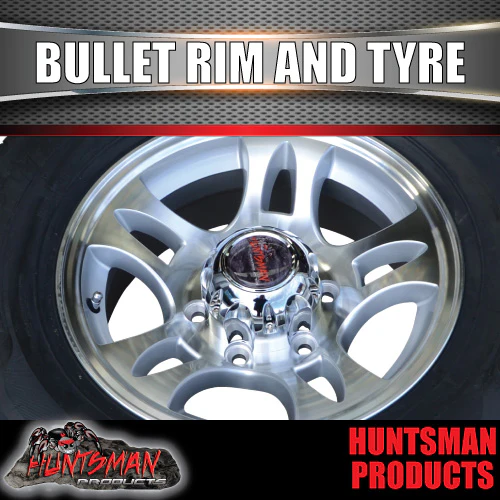 16" Caravan Trailer 6 Stud Landcruiser Pattern Bullet Alloy Rim & 245/75R16 LT Tyre. 245 75 16 - Image 6