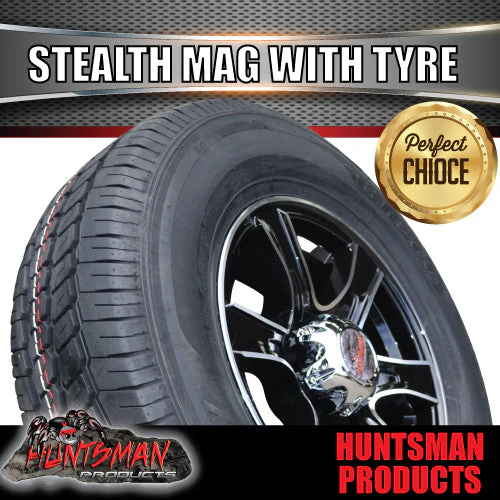 16" Caravan Trailer 6 stud Landcruiser Pattern Stealth Alloy & 225/75R16C Tyre. 225 75 16 - Image 7