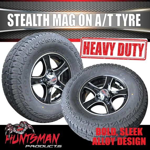 16" Trailer Caravan 6 stud Stealth Alloy Mag Wheel & 245/75R16 L/T Tyre. 245 75 16 - Image 4