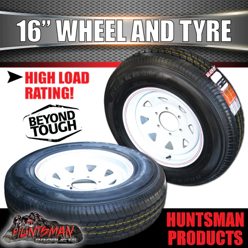 16" 6 stud trailer caravan steel wheel rim & 245/75R16 L/T tyre. 245 75 16 - Image 6