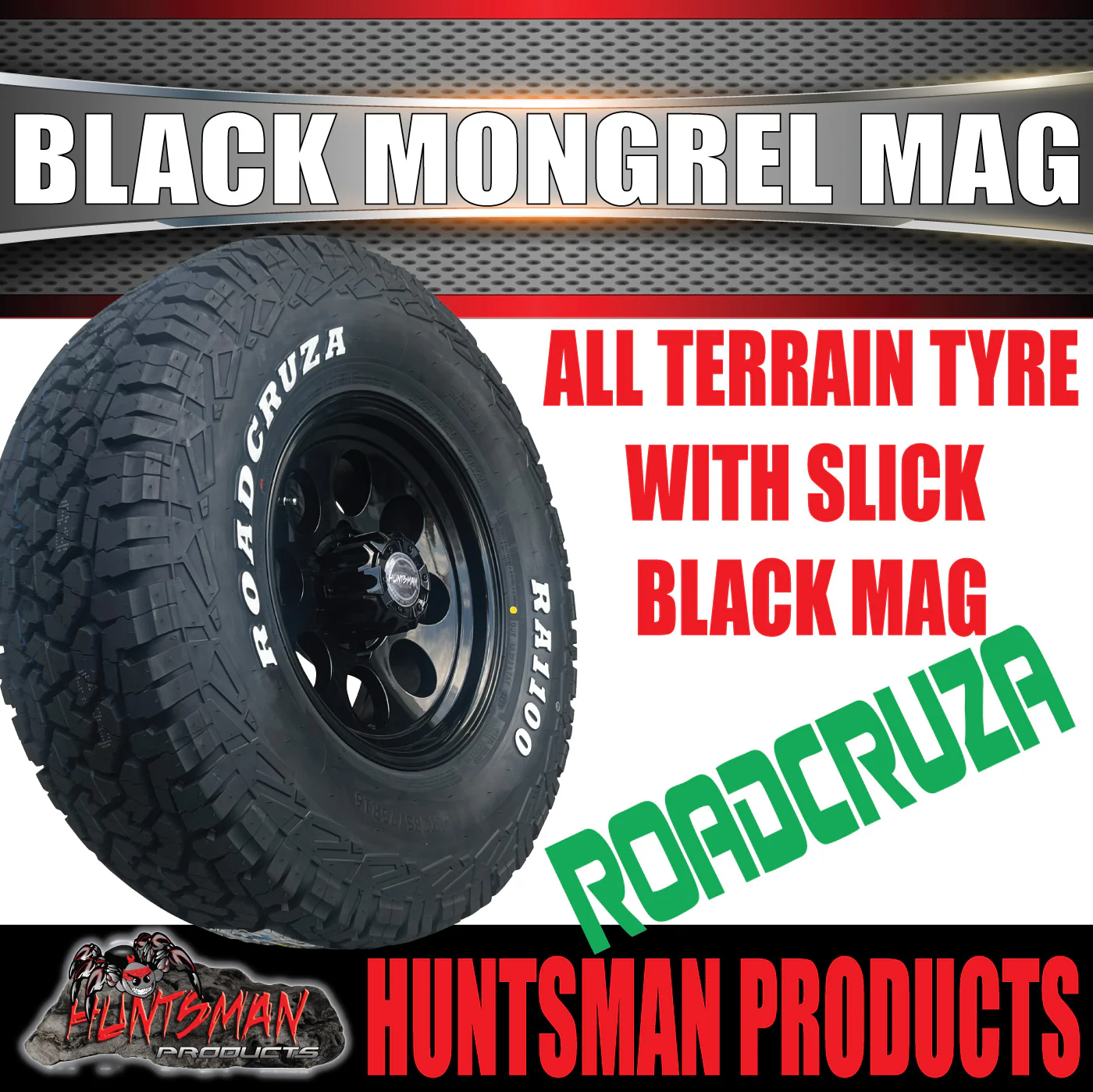 16" Black Mongrel Mag Wheel & 245/75R16 L/T Roadcruza A/T Tyre 10 PLY. 245 75 16 - Image 5