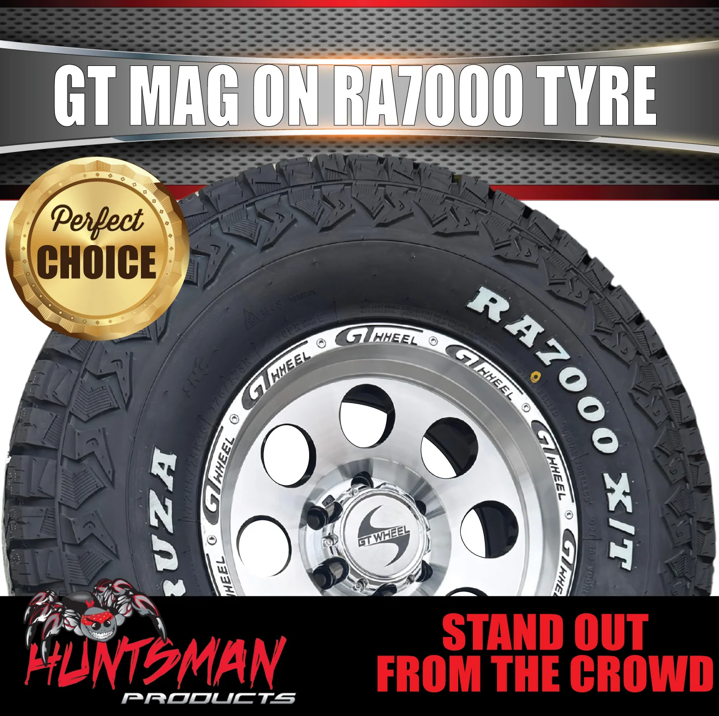 16" GT Alloy Mag Wheel & 285/75R16 Roadcruza RA7000 X/T Extreme Terrain Tyre 6/139.7 PCD - Image 2