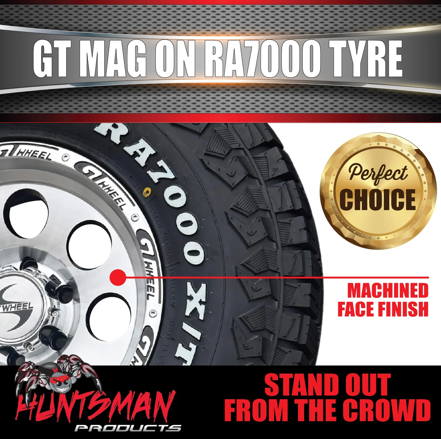16" GT Alloy Mag Wheel & 285/75R16 Roadcruza RA7000 X/T Extreme Terrain Tyre 6/139.7 PCD - Image 3