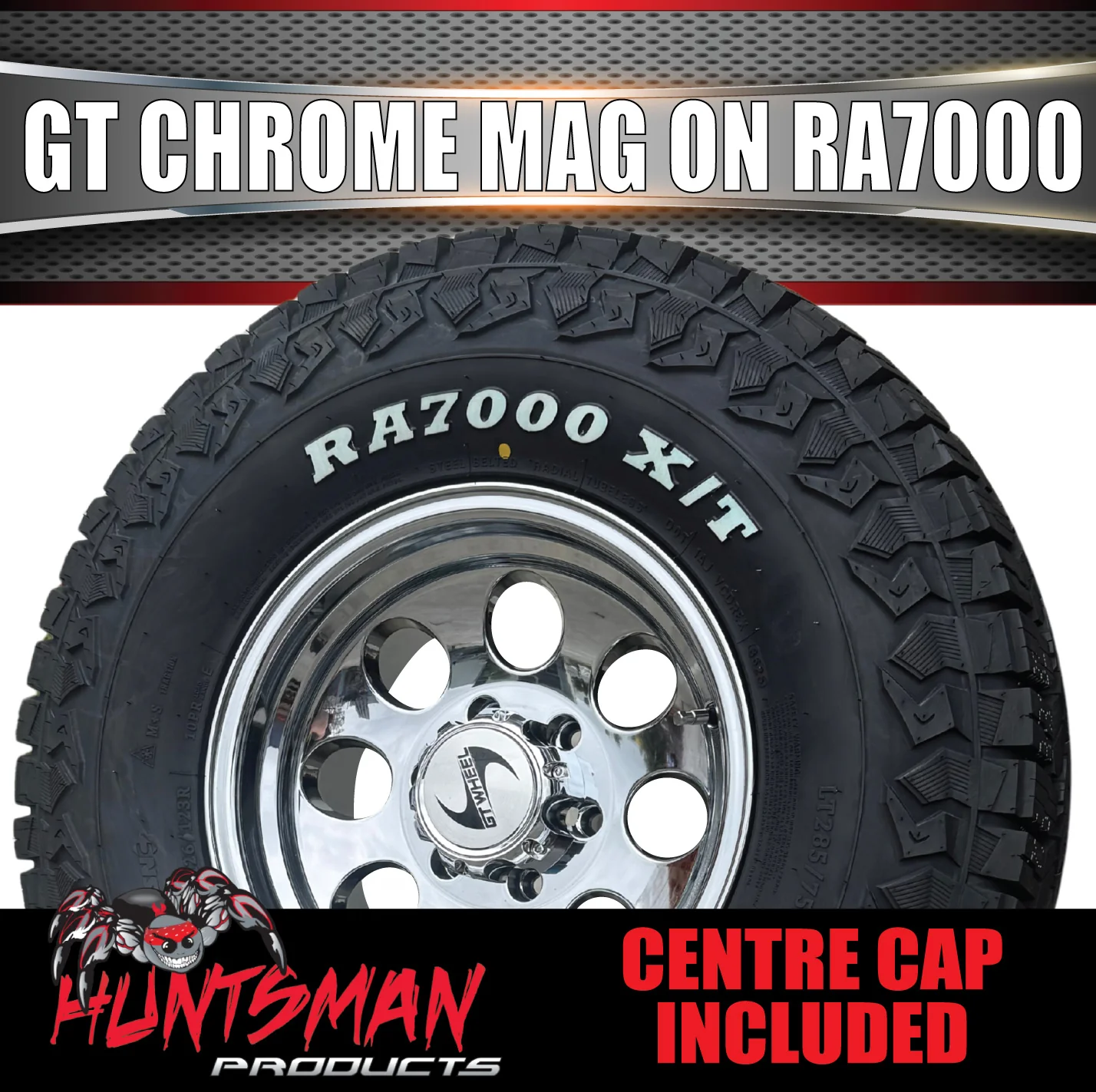 16" GT Chrome 6/139.7 Alloy Wheel & 265/70R16 Roadcruza RA7000 All Terrain Tyre - Image 2