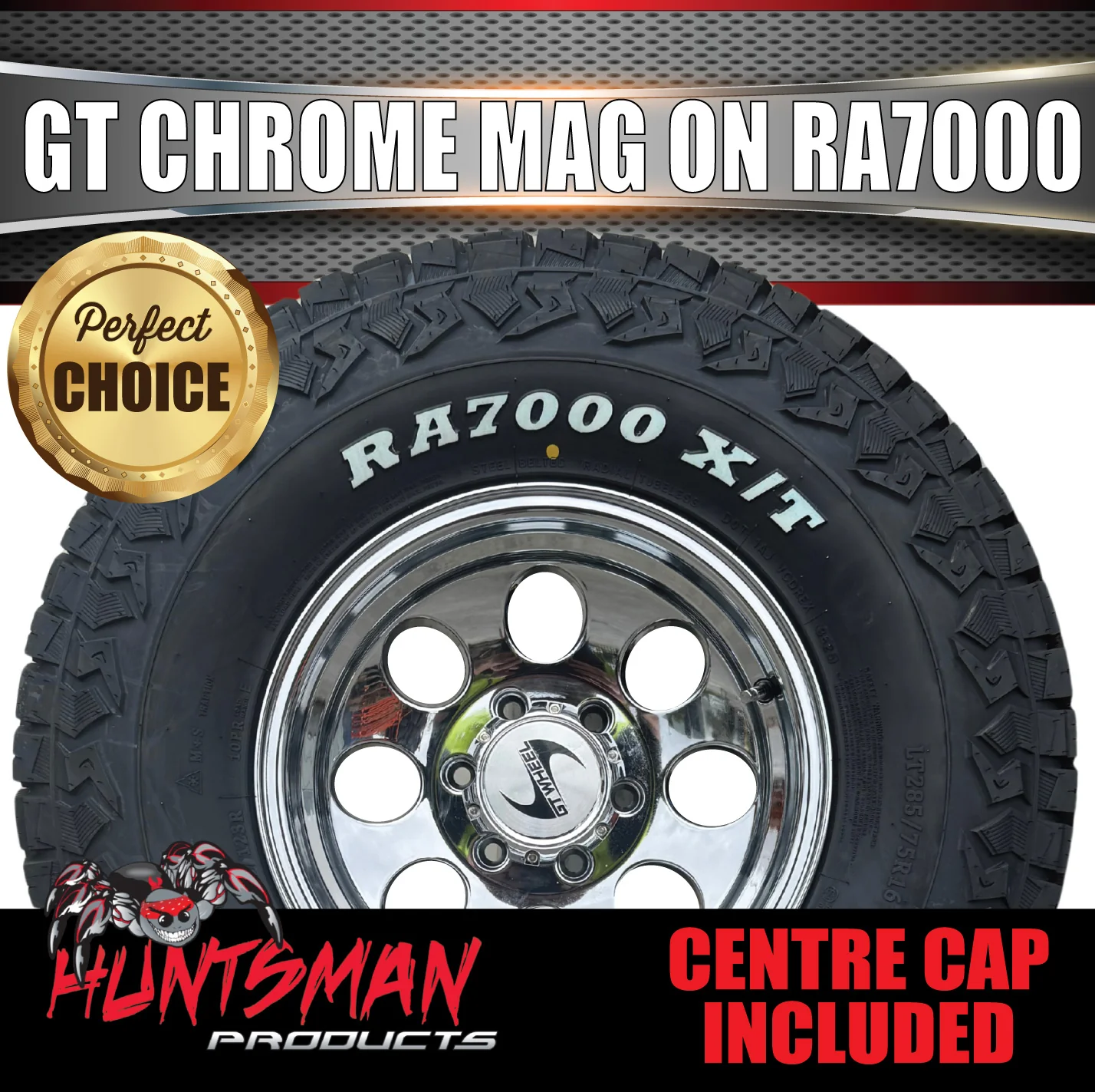 16" GT Chrome 6/139.7 Alloy Wheel & 265/70R16 Roadcruza RA7000 All Terrain Tyre - Image 3