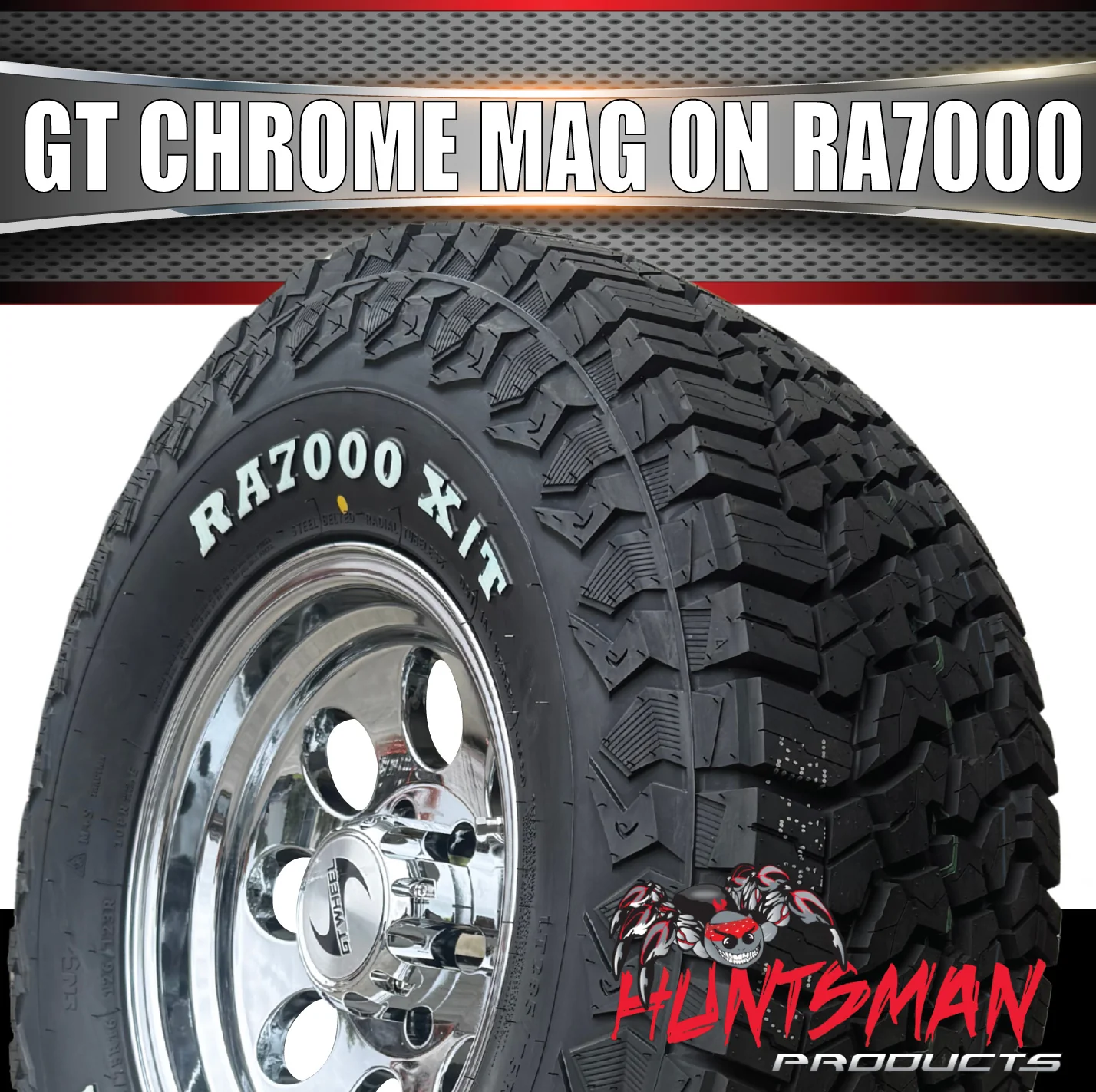 16" GT Chrome 6/139.7 Alloy Wheel & 265/70R16 Roadcruza RA7000 All Terrain Tyre - Image 4