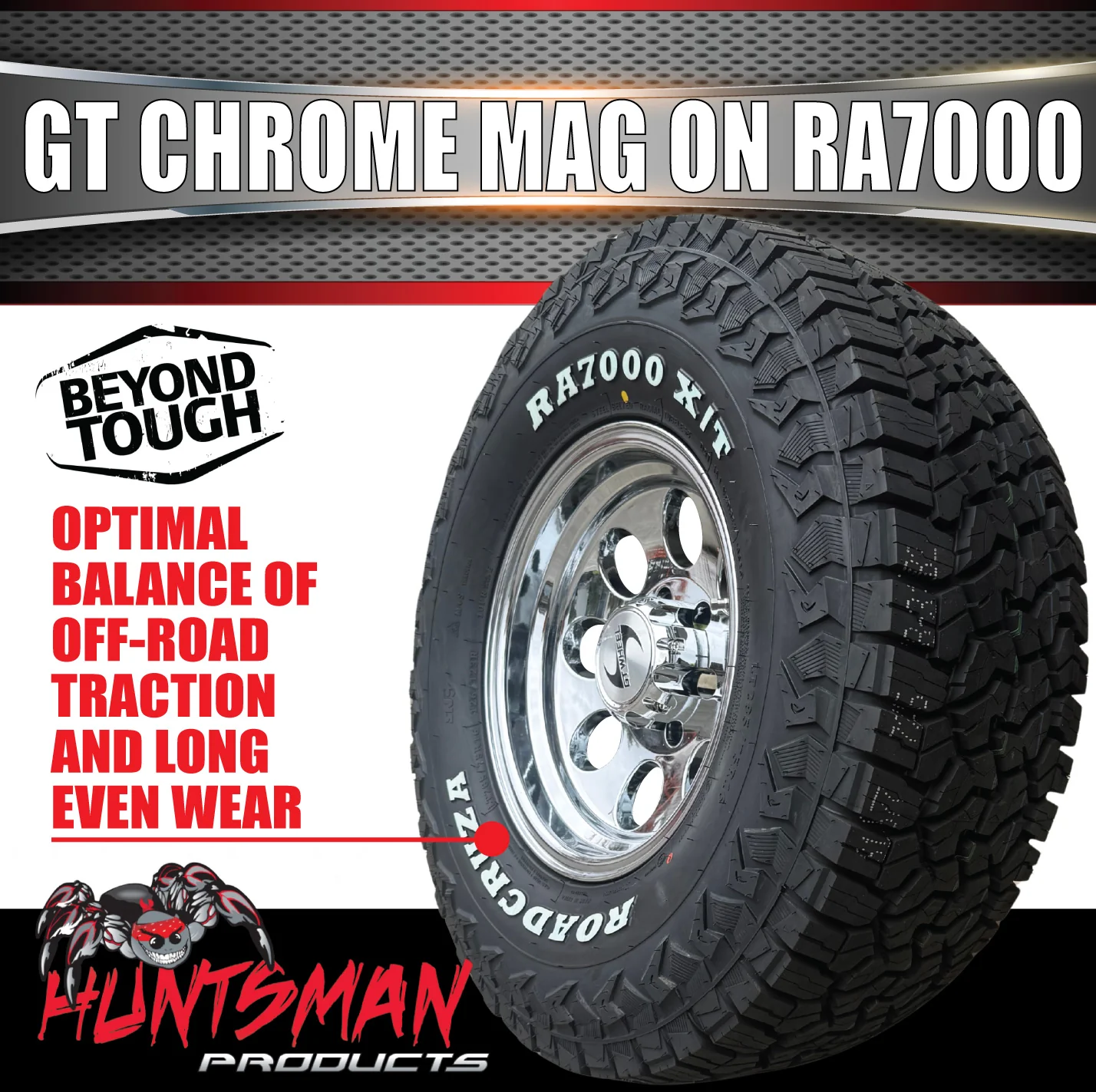 16" GT Chrome 6/139.7 Alloy Wheel & 265/70R16 Roadcruza RA7000 All Terrain Tyre - Image 6