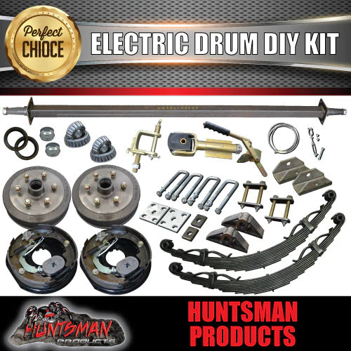 1600KG DIY Off Road Trailer Kit. Outback Springs, Electric Brakes. Poly Coupling