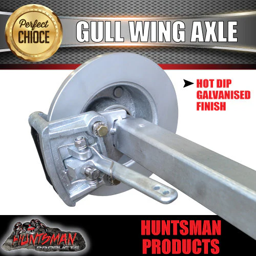 1600Kg Galvanised 12" Mechanical Disc Gullwing Boat Trailer Axle - Image 5