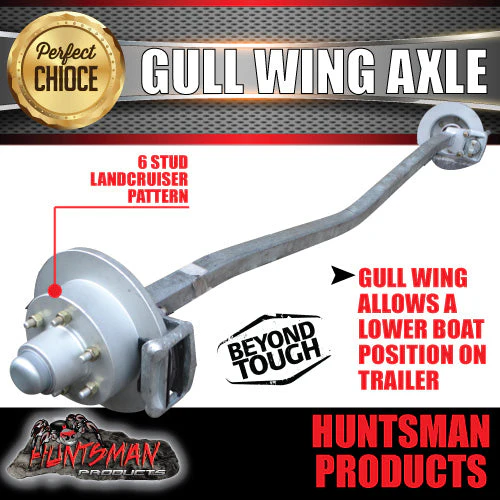 1600Kg Galvanised Hydraulic Disc Gullwing Boat Trailer Axle 103mm Drop Gull Wing - Image 4