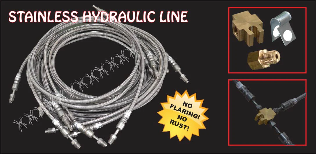 Trailer Stainless 16ft, 4870mm Hydraulic Disc Drum Brake Flexi Hose Line Kit - Image 6