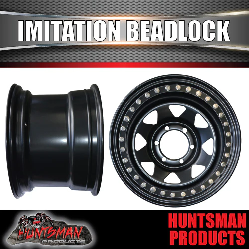 16X10 6/139.7 PCD -44 Offset Steel Imitation Beadlock Rim Stainless Bolt 8 spoke. Fits Landcruiser, Patrol etc - Image 3