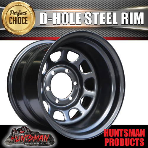 16x10 6 Stud Black Thunder D Hole Steel Wheel Rim -44 Offset. 6/139.7 PCD. Fits Landcruiser, Patrol etc - Image 3