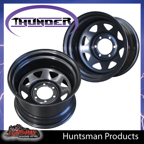 16x10 6 Stud Black Thunder Steel Rim -44 Offset. 6/139.7 PCD.  Fits Landcruiser, Patrol etc - Image 4