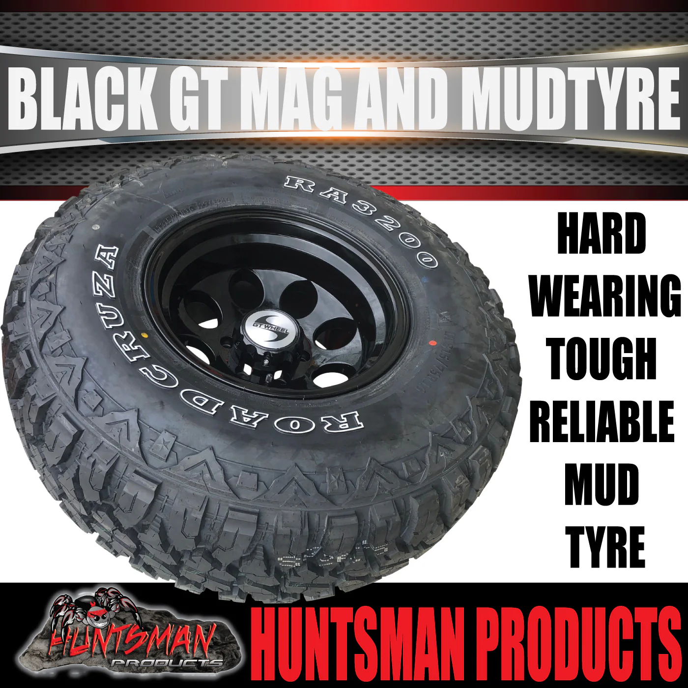 16X10 GT ALLOY MAG WHEEL & 315/75R16 ROADCRUZA MUD TYRE. 315 75 16 - Image 4