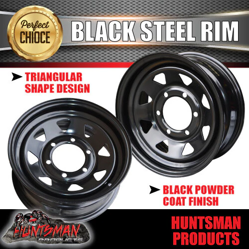 16x6 Trailer Caravan Black 6 Stud L/C Sunraysia Steel Wheel Rim 6/139.7 PCD - Image 5