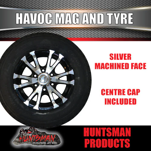 16x7 6 Stud Havoc Trailer Caravan Alloy Rim & 195/65R16C Tyre. 195 65 16 - Image 3
